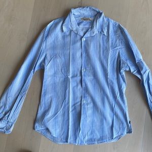 John Varvatos stripe long sleeve shirt, medium